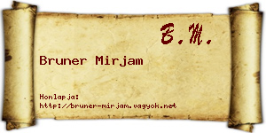 Bruner Mirjam névjegykártya